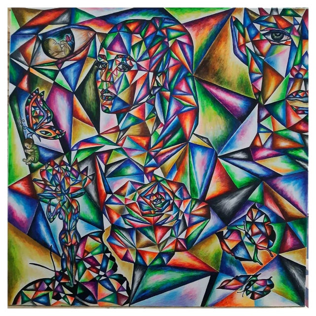 Miclea Roxana, On The Wings Of The Spring, Original Acrylic & Oil on Canvas, 2021 For Sale