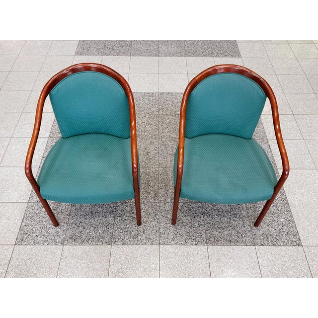 Originally designed in the 1970s by Ward Bennett for Brickel Associates, these armchairs were made in the 1980s. They are...