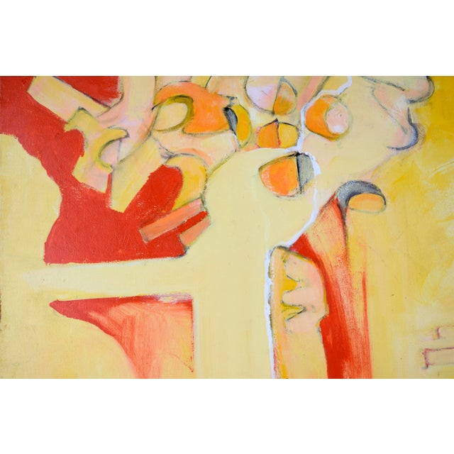 Textile When Red Meets Yellow - Original Abstract in the Style of Diebenkorn and Rothko by Donald Roberts For Sale - Image 7 of 10