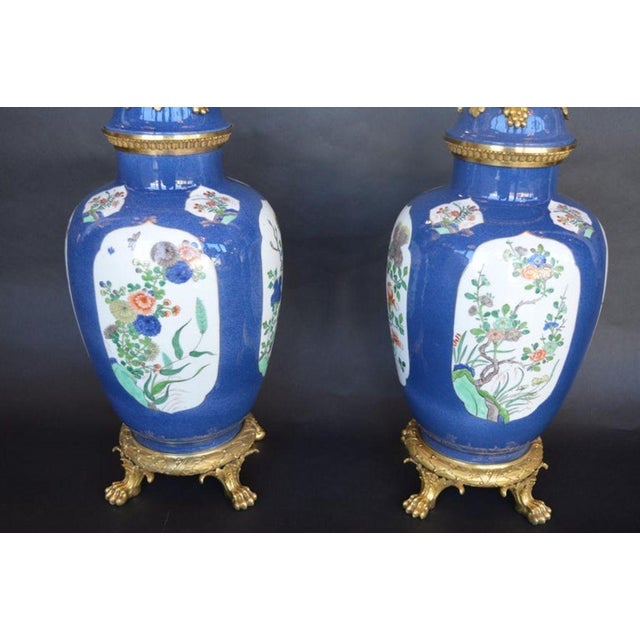 Pair of 19th Century Ormolu-Mounted Chinese Porcelain Vases For Sale - Image 9 of 10