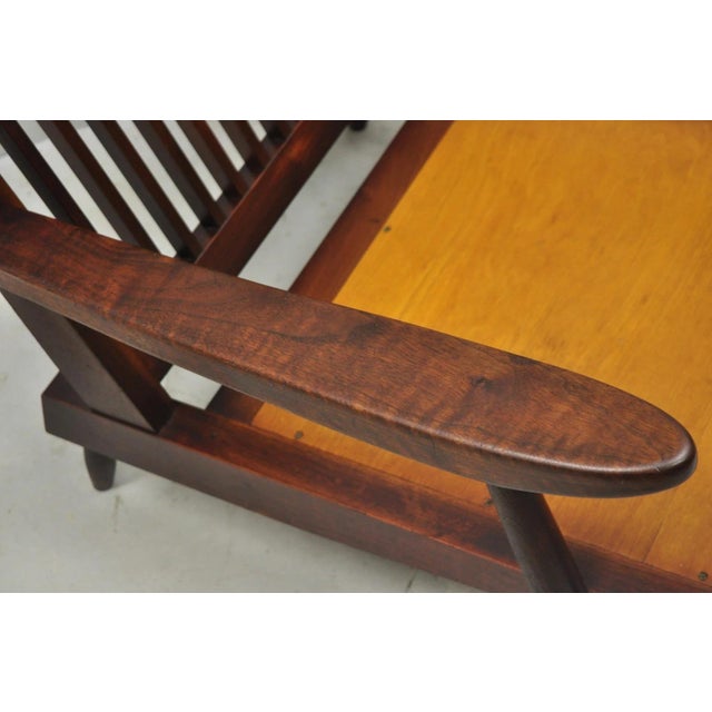 Vintage George Nakashima Spindle Back Black Walnut "Cushion" Lounge Arm Chair For Sale - Image 10 of 18