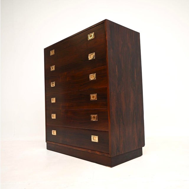 Brown Vintage Danish Chest of Drawers with Secretary, 1960 For Sale - Image 8 of 11