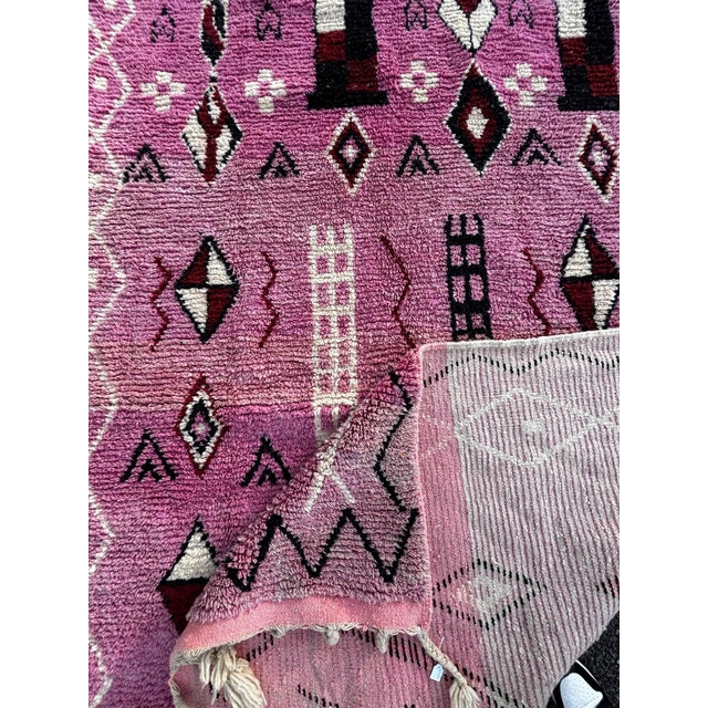 2020s Pink Moroccan Berber Wool Rug For Sale - Image 5 of 7