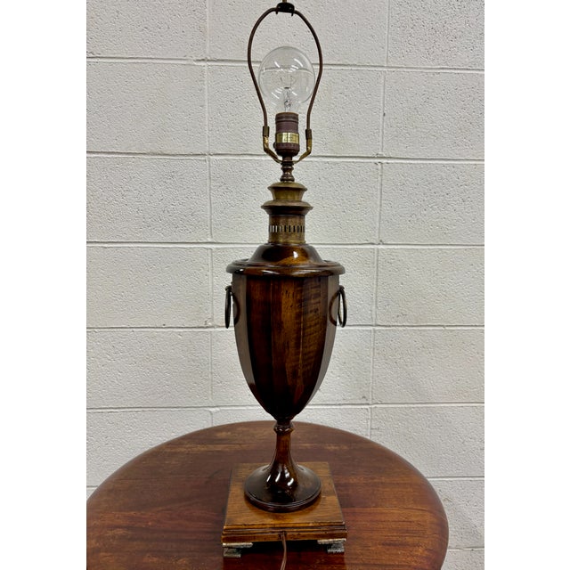 Vintage Frederick Cooper Chicago Mahogany Urn Shaped Table Lamp For Sale - Image 10 of 13