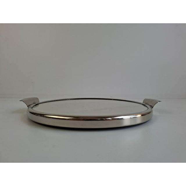 Czechoslovak Art Deco Functionalist Chrome and Mirrored Serving Tray, 1930s For Sale - Image 13 of 16