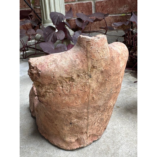 Tribal Primitive Pre Colombian Hand-Sculpted Terracotta Torso – Seated Female Figure, Earth Goddess Form For Sale - Image 3 of 4
