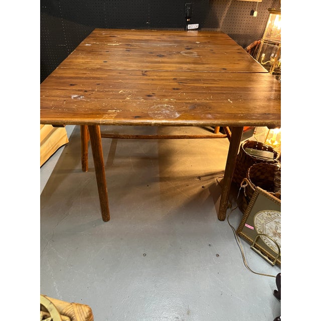 Knotty Pine Handcrafted Gateleg FarmTable For Sale - Image 11 of 12