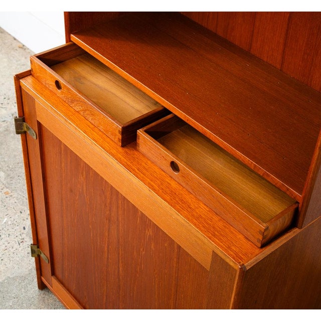 Brown 1960s Mid Century Danish Modern Bookshelf Cabinet Teak Shelves Lyby Denmark 27.5" For Sale - Image 8 of 12