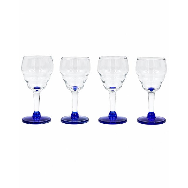 Glass Vintage Set 4 El Morocco Nightclub New York Nyc Cobalt Cocktail Cordial Glasses For Sale - Image 7 of 9