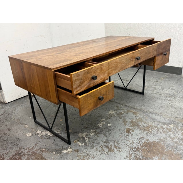 Crate & Barrel Crate & Barrel Atwood Rustic Industrial Desk For Sale - Image 4 of 13
