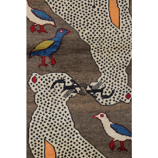 Tribal Vintage Gabbeh Persian Runner Rug With Tribal Animal Pictorials - Rug & Kilim For Sale - Image 3 of 7