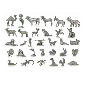 Late 20th Century Small Pewter Animals Figurines - 32 Pieces