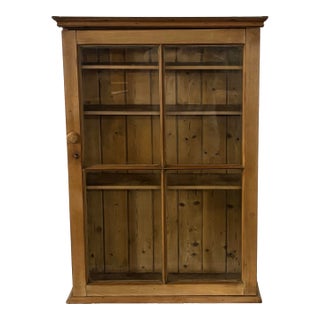 19th Century English Pine Glass Front Cabinet For Sale