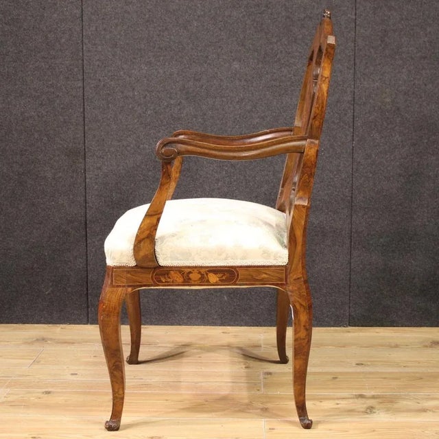Italian Inlaid Armchair, 1950s For Sale - Image 12 of 13