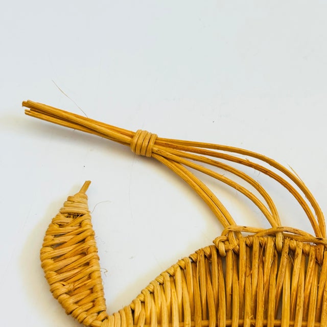 Brown Vintage Wicker Fish Wall Hanging For Sale - Image 8 of 9