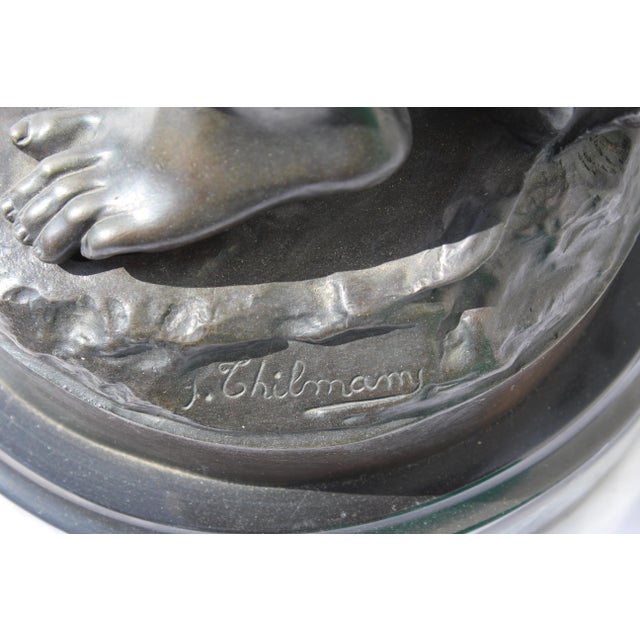Art Deco 1990s Art Deco Bronze Egyptian Girl with Water Jug Large in the Style of F.Ghilmany For Sale - Image 3 of 18