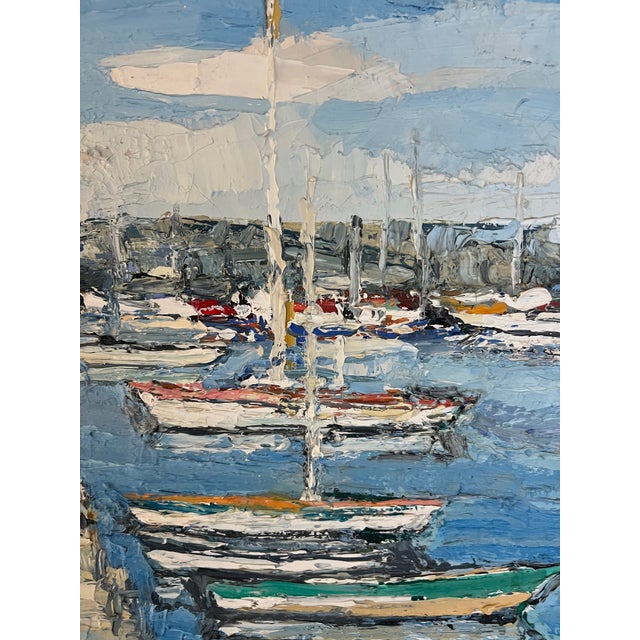 Vintage oil on canvas by Renee Theobald (1926-2014), titled "Bel Ete" or nice summer. The painting measures 16.25" wide x...