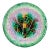 English Majolica Green Rimmed Round Begonia Leaf Plate, Circa 1870-80 For Sale
