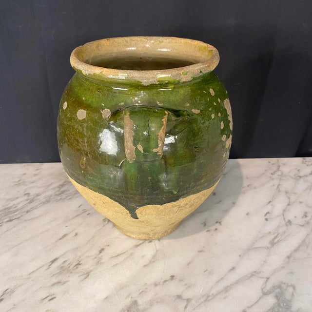 19th Century French Confit Pot With Green Glaze From the 19th Century #8857 For Sale - Image 5 of 7