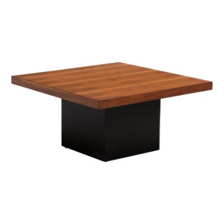 Mid Century Milo Baughman Thayer Coggin Walnut Coffee Table Square Unmarked 1950s For Sale