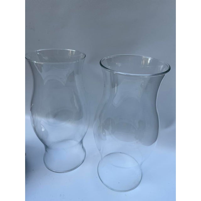 Metal Vintage Silverplate and Glass Candle Hurricanes a Pair For Sale - Image 7 of 12