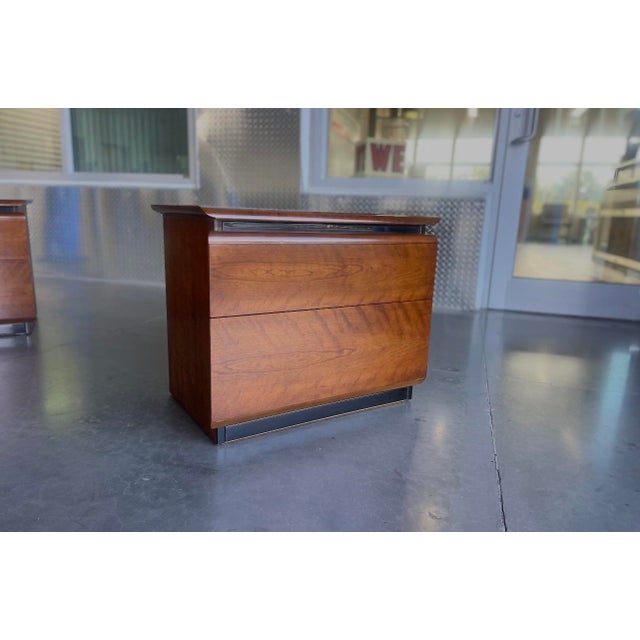 Vintage Lane Altavista Two Drawer Nightstands, Mid Century Modern, a Pair For Sale - Image 15 of 16