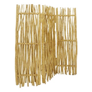 Decorative 3-Panels Room Divider in Wood Branches For Sale