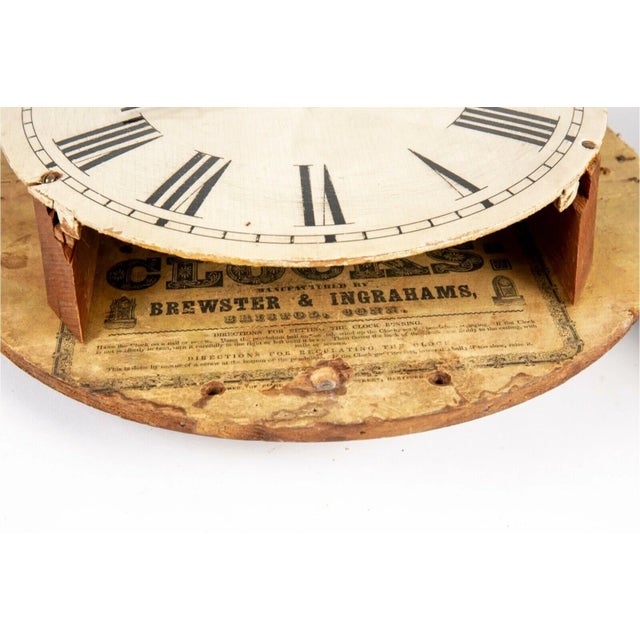 Brown 19th Century Victorian Brewster & Ingrahams 17” Mahogany Gallery Wall Clock For Sale - Image 8 of 11