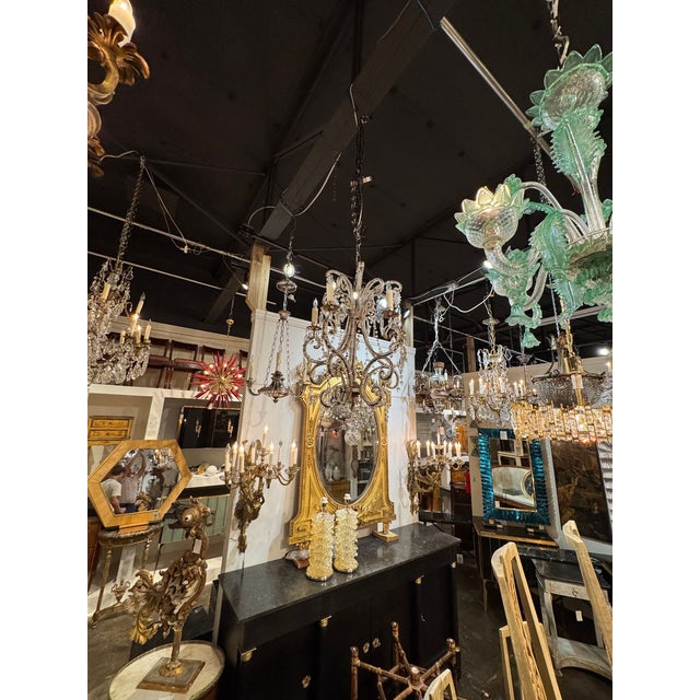Early 20th Century Italian Beaded Crystal Chandelier For Sale - Image 4 of 6