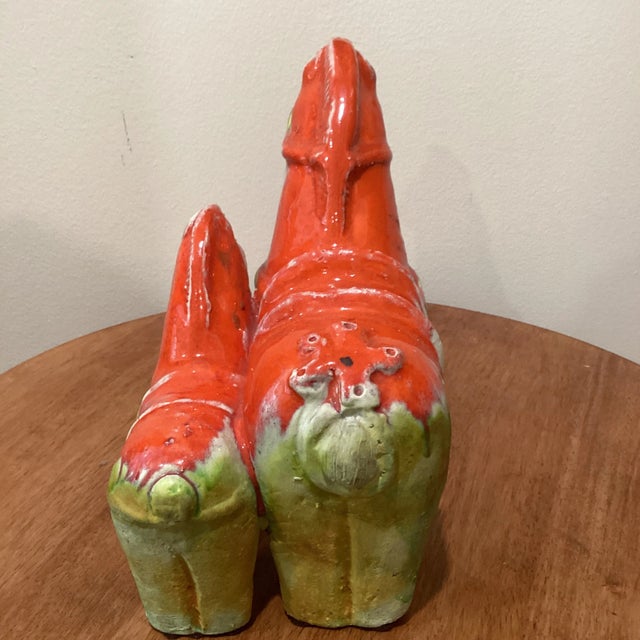 Circa 1960 Italian Gil Etruschi Ivo De Saint Pair of Red and Ochre Horse For Sale - Image 4 of 11