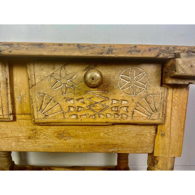 18th Century Bleached Walnut Spanish Colonial Table With Two Drawers For Sale - Image 17 of 18
