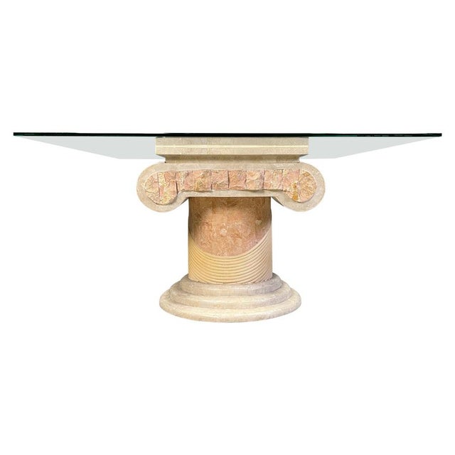 Tesselated Column Coffee Table with Glass by Maitland Smith, 1970s For Sale - Image 12 of 12