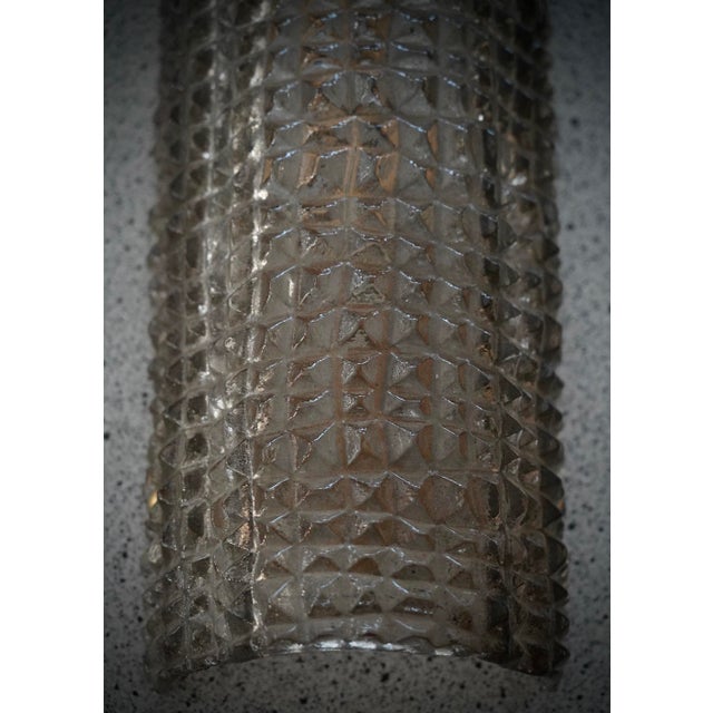 2000 - 2009 Art Deco Style Golden and Smoky Murano Glass Color and Brass Wall Sconce, 2000s For Sale - Image 5 of 10