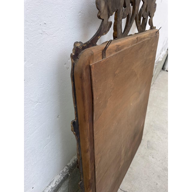 Gold Mirror with Gilt Wood Decoration, 1940s For Sale - Image 8 of 11