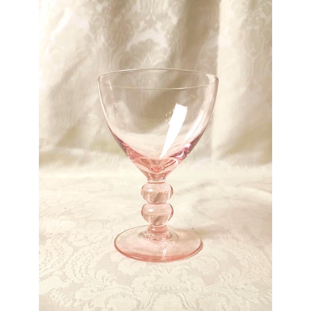 Art DecoPink Hand Blown Morgantown Cocktail Glasses / Coupes - Set of 4 For Sale In Savannah - Image 6 of 7