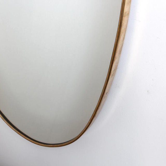 Mid-Century Modern Italian Wall Mirror with Brass Frame by Gio Ponti, 1960s For Sale - Image 9 of 12