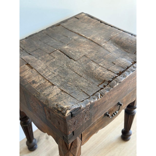 Brown 19th c. French Butcher Block Table For Sale - Image 8 of 10