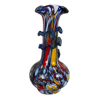 Italian Modern Murano Glass Vase from Fratelli Toso, 1970s For Sale