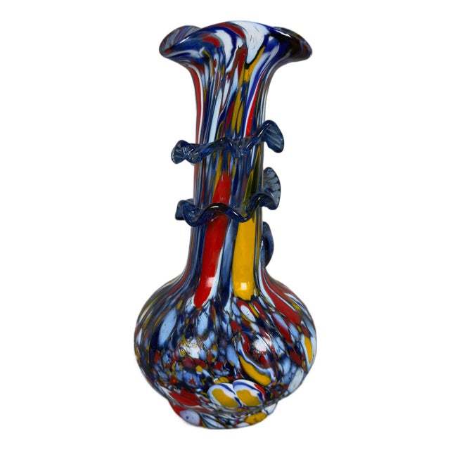 Italian Modern Murano Glass Vase from Fratelli Toso, 1970s For Sale