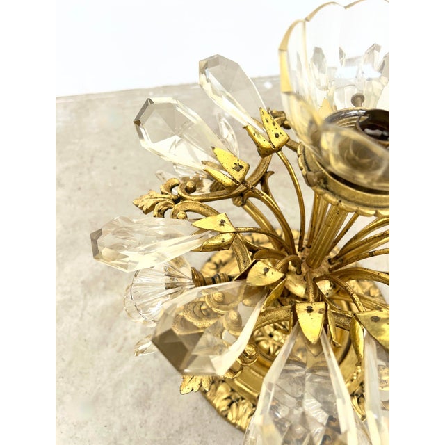 Bronze Ceiling Light with Flower Bouquet Pendants, 1920s For Sale - Image 6 of 14