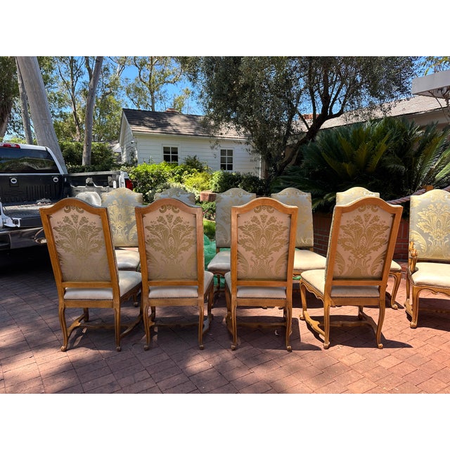 French Provincial William Switzer French Louis XV Dining Chairs - Set of Twelve (10 Side Chairs + Host Armchairs) For Sale - Image 3 of 13