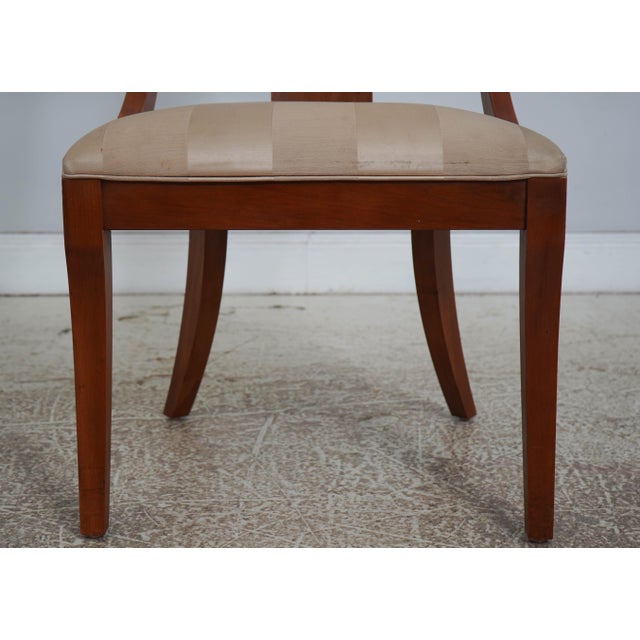 Brown Set of 4 Ethan Allen Medallion Cherry Dining Chairs For Sale - Image 8 of 18