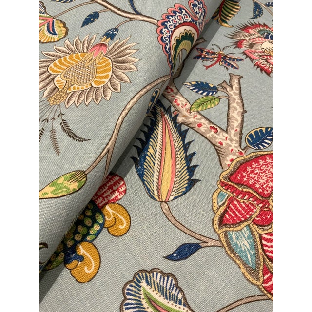 Kravet Kravet Aravali - Aqua/Rose 8014106.57 Multi Color Linen Botanical Designer Fabric - 5.5 Yards For Sale - Image 4 of 5