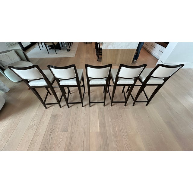 Century Furniture Century Holly Hunt Bar Stools Set of 5 For Sale - Image 4 of 10