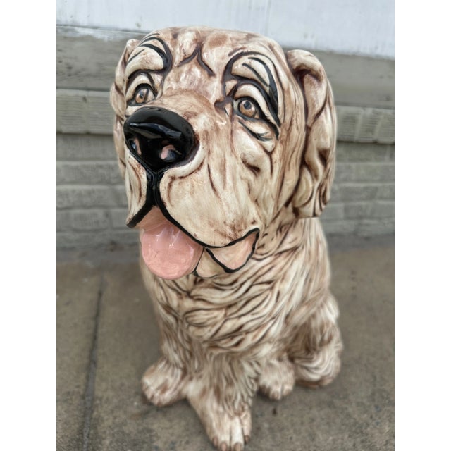 Vintage Ceramic Hand Crafted Life Size Dog For Sale - Image 4 of 7