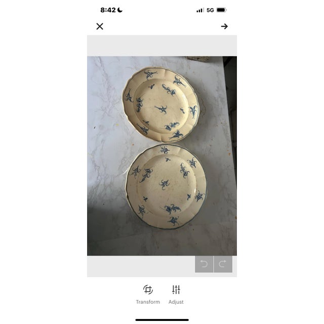 Mid 18th Century Antique 18th Century Hand Painted Chantilly Plates- Set of 4 For Sale - Image 5 of 5