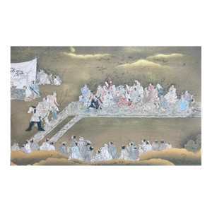 Kano School "Archery" (Yabysame) Print Circa 1906