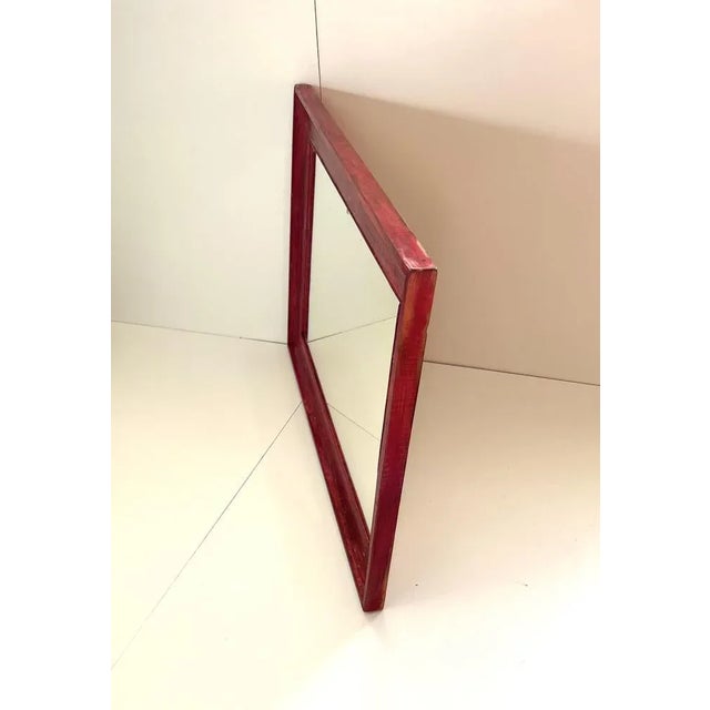 Mirror with Red Frame For Sale - Image 15 of 16