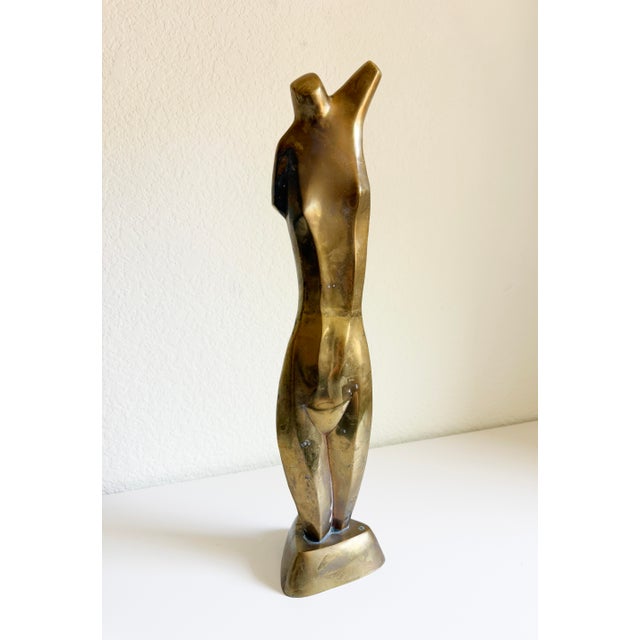 Metal 1970s Brass Nude Sculpture by Artist Emiel De Block For Sale - Image 7 of 12