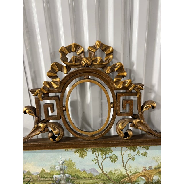 French Decorative Wrought Iron Hanging Sign With a Modern Painting, 19th Century For Sale In Savannah - Image 6 of 10